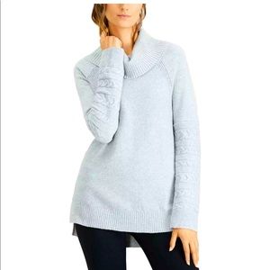 Calvin Klein Gray Cable Cowl Neck Sweater
